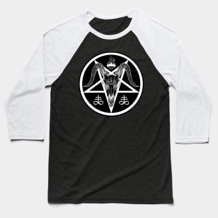 Baphomet pentagram. Goat skull Baseball T-Shirt